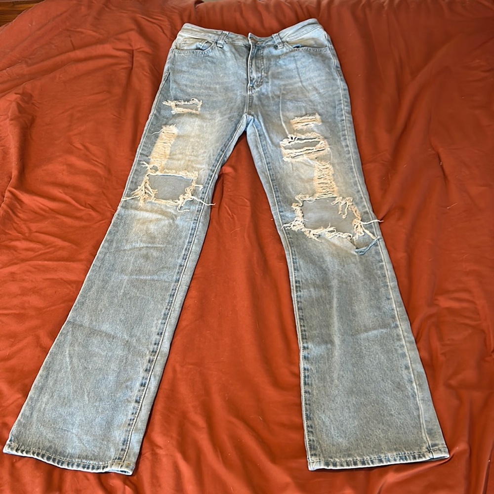 Distressed Light Wash Jeans